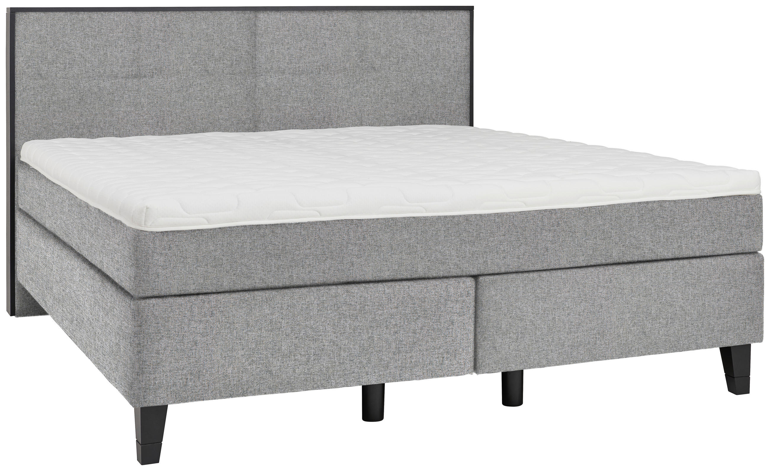 BOXSPRINGBETT 200/200 cm  in Taupe  - Taupe/Schwarz, Design, Holz/Textil (200/200cm) - Hom`in