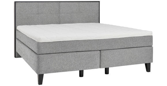 BOXSPRINGBETT 180/200 cm  in Taupe  - Taupe/Schwarz, Design, Holz/Textil (180/200cm) - Hom`in