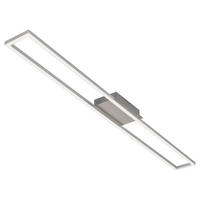 STROPNÉ LED SVIETIDLO, 110/12,5/5 cm - niklová, Design, kov/plast (110/12,5/5cm)
