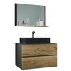 BADEZIMMER 3-teilig  in 81 cm  - Honigeiche/Anthrazit, MODERN, Glas/Keramik (81cm) - MID.YOU