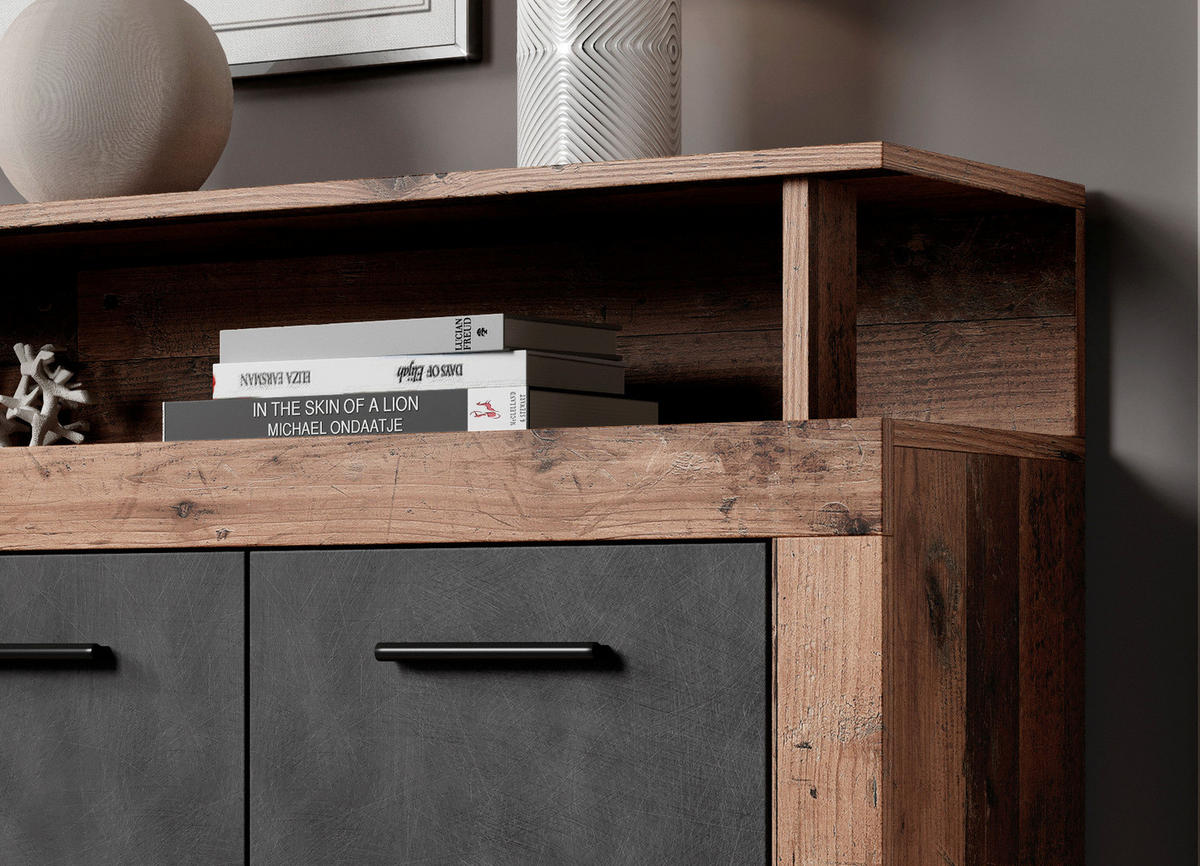 SIDEBOARD  in 190/96/32 cm  - Alteiche/Anthrazit, Design, Holzwerkstoff/Kunststoff (190/96/32cm) - MID.YOU
