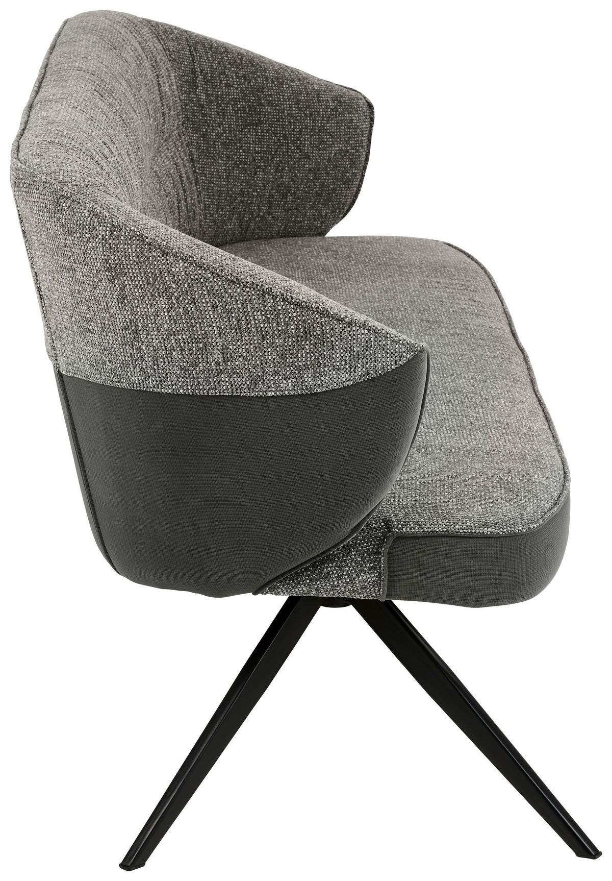 ČALÚNENÁ LAVICA, topoľ, sivá, čierna - čierna/sivá, Lifestyle, kov/drevo (180/86/71cm) - Livetastic