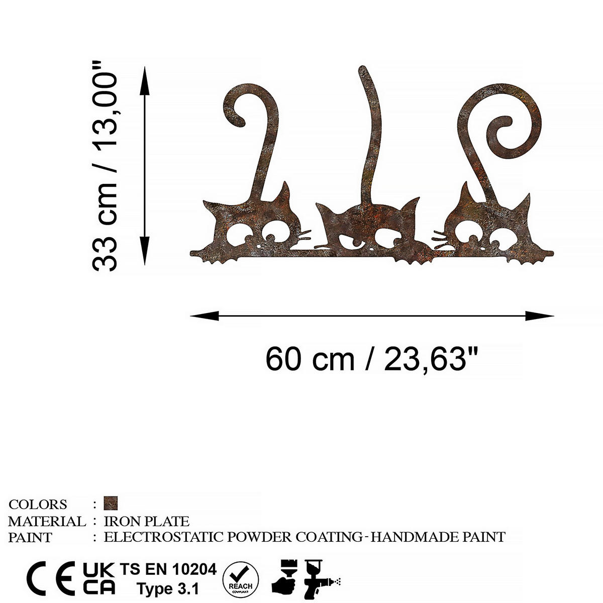 METALLBILD  - Bronzefarben, Basics, Metall (33/60cm)