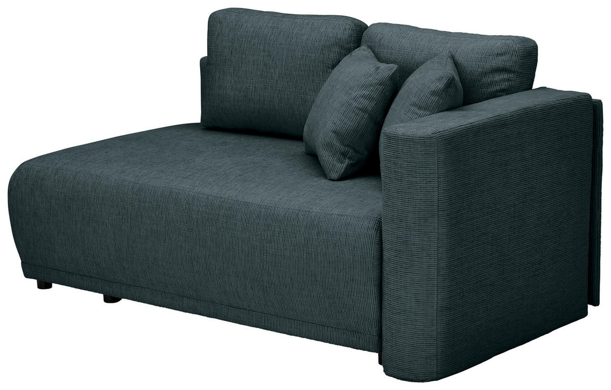 CHAISELONGUE in Chenille Dunkelblau  - Schwarz/Dunkelblau, Konventionell, Kunststoff/Textil (171/73/93cm) - MID.YOU