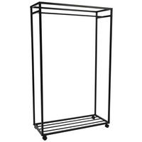 KLEIDERWAGEN in Schwarz 90/150/35 cm   - Schwarz, Basics, Kunststoff/Metall (90/150/35cm)