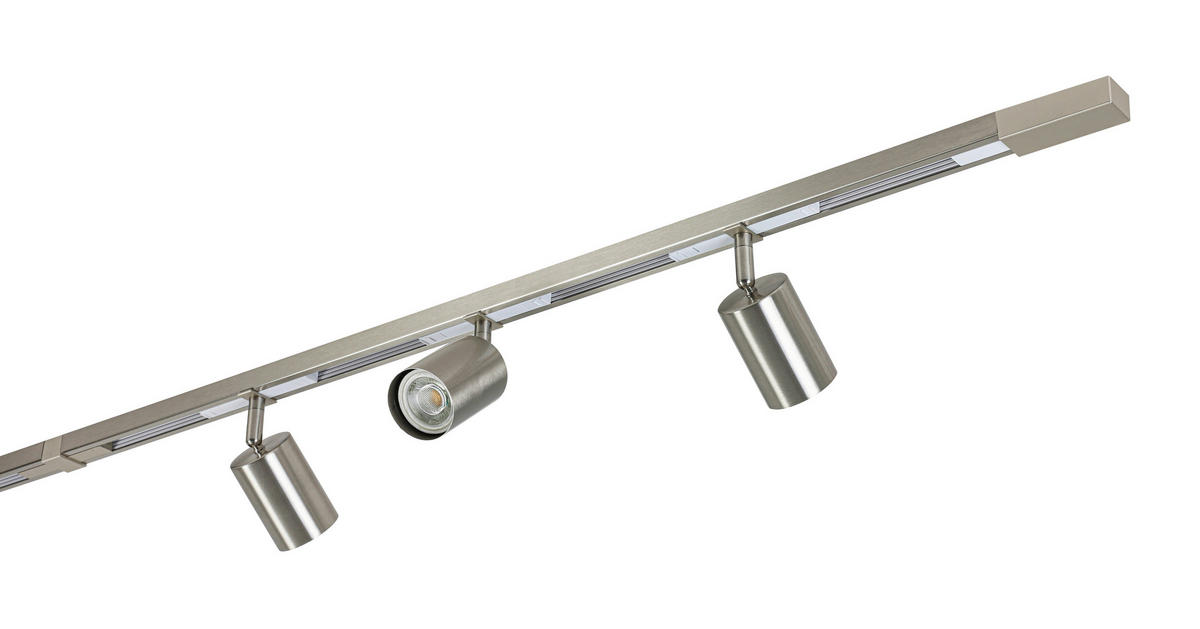 SCHIENENSYSTEM 210/5,5/14 cm  - Nickelfarben, Trend, Kunststoff/Metall (210/5,5/14cm) - Collett's Monde