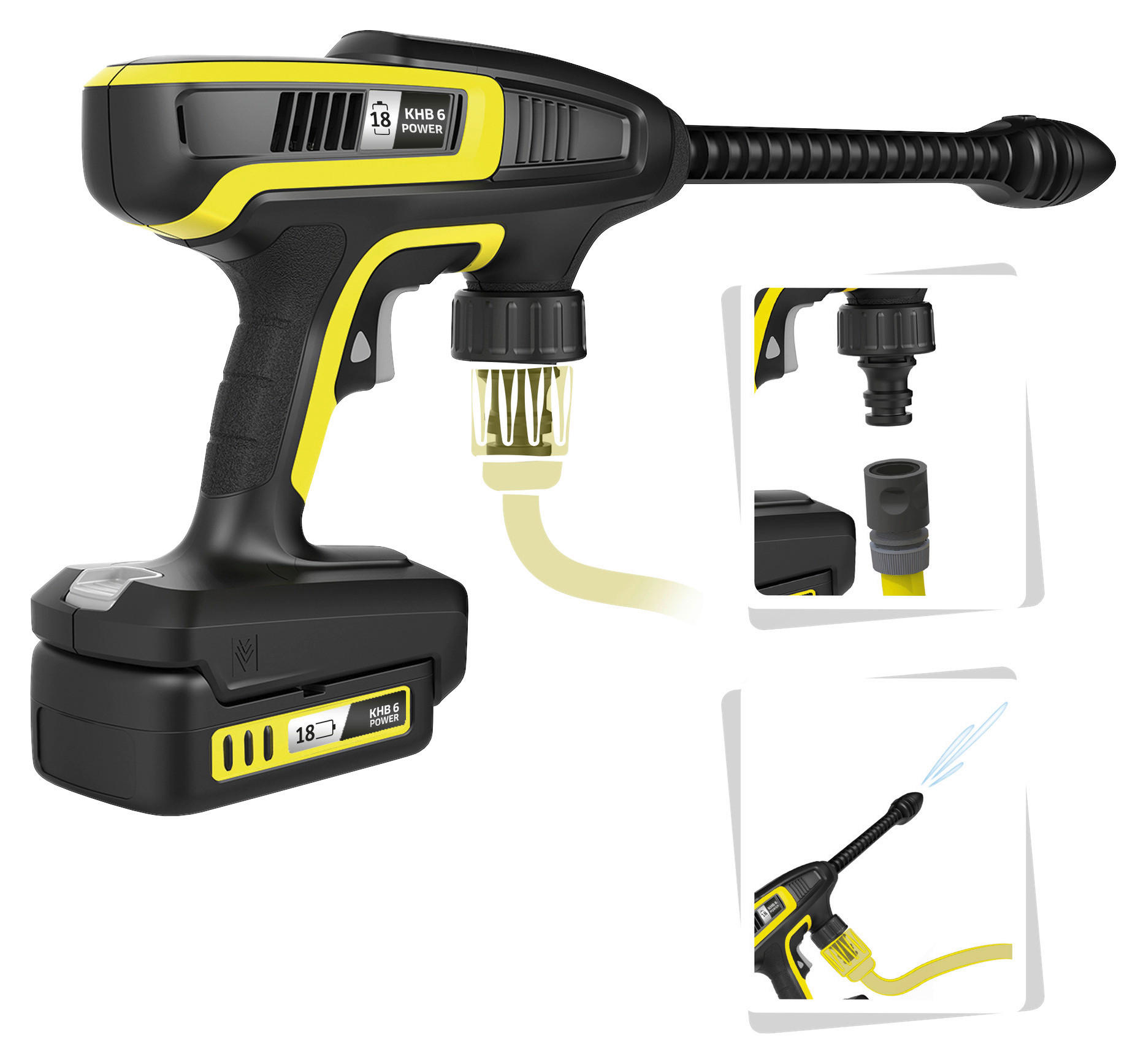 KÄRCHER MITTELDRUCKREINIGER KÄRCHER Gelb, Schwarz  - Gelb/Schwarz, Basics, Kunststoff (7/24/17cm) - SMOBY