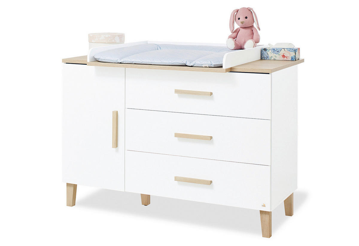 BABYZIMMER LUMI  - Eichefarben/Weiß, Basics, Holzwerkstoff - Pinolino