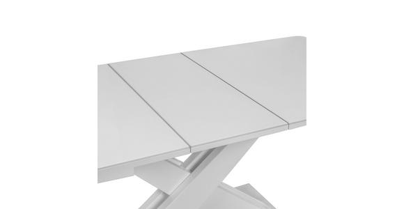 ESSTISCH in Glas, Holzwerkstoff, Metall 140(175)/85/76 cm - Weiß, Design, Glas/Holzwerkstoff (140(175)/85/76cm) - Hom`in
