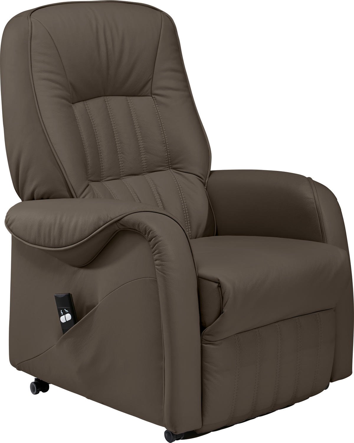 FERNSEHSESSEL  mit Relaxfunktion, Aufstehhilfe Echtleder Dunkelgrau  - Dunkelgrau/Schwarz, KONVENTIONELL, Leder (78/107/93cm) - Himolla
