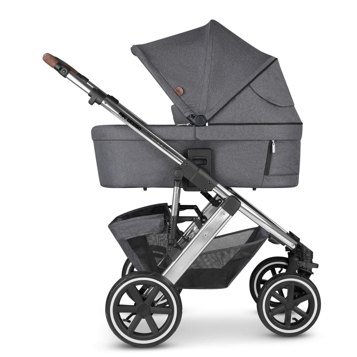 KOMBIKINDERWAGEN  Salsa 4 Air  Asphalt  - Dunkelgrau/Silberfarben, Basics, Textil/Metall (95/63/110cm) - ABC Design