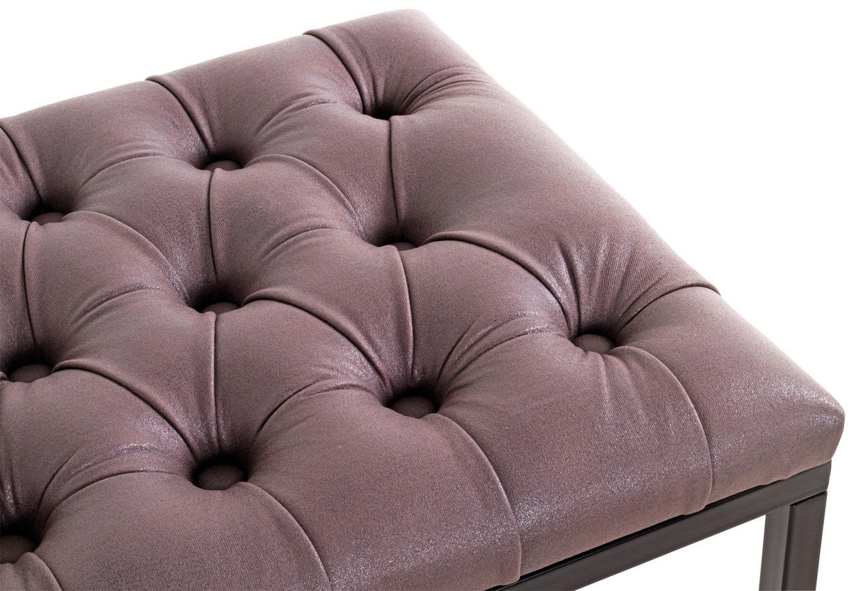 SITTBÄNK i metall, textil antracit, brun, svart  - brun/svart, Modern, metall/textil (60/45/40cm)