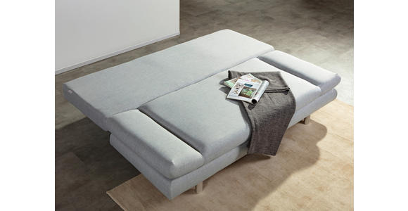 SCHLAFSOFA Flachgewebe Hellgrau - Chromfarben/Hellgrau, Design, Kunststoff/Textil (194/73/91cm) - Xora