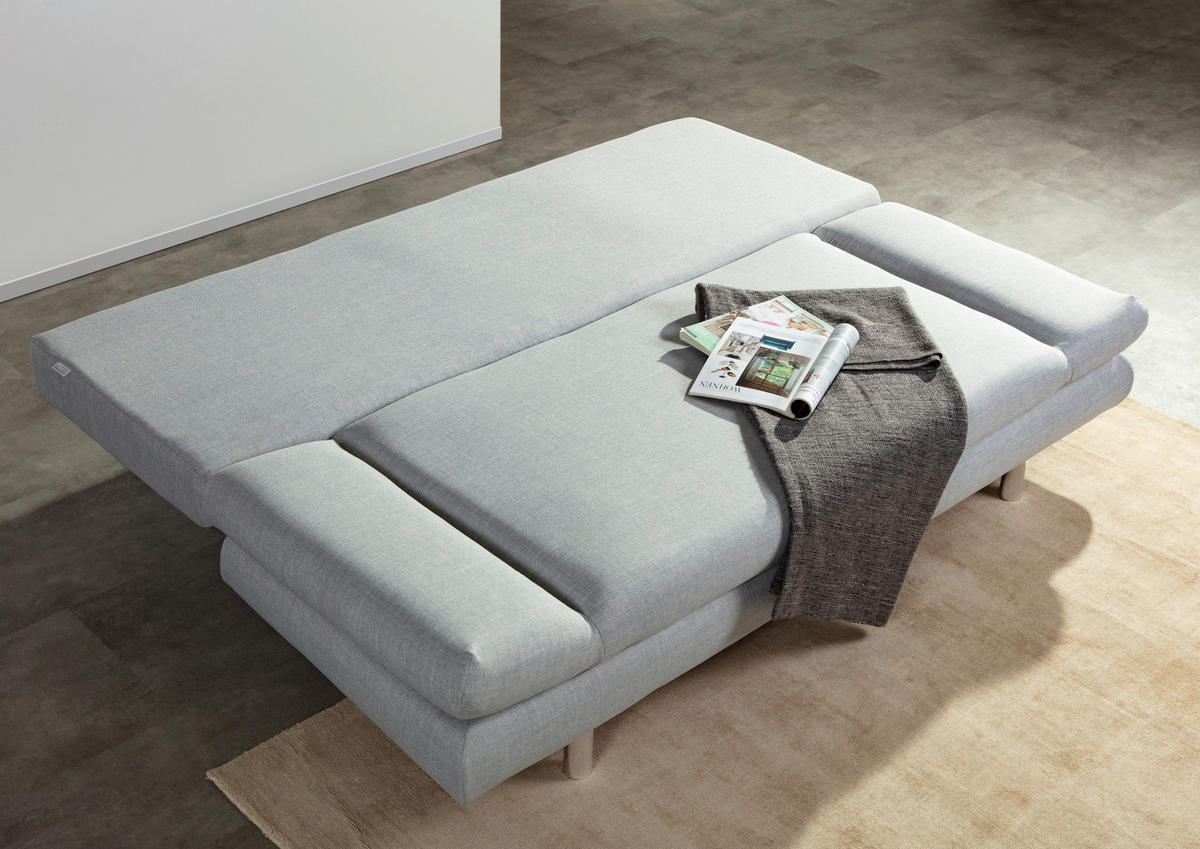 SCHLAFSOFA Flachgewebe Hellgrau  - Chromfarben/Hellgrau, Design, Kunststoff/Textil (194/73/91cm) - Xora