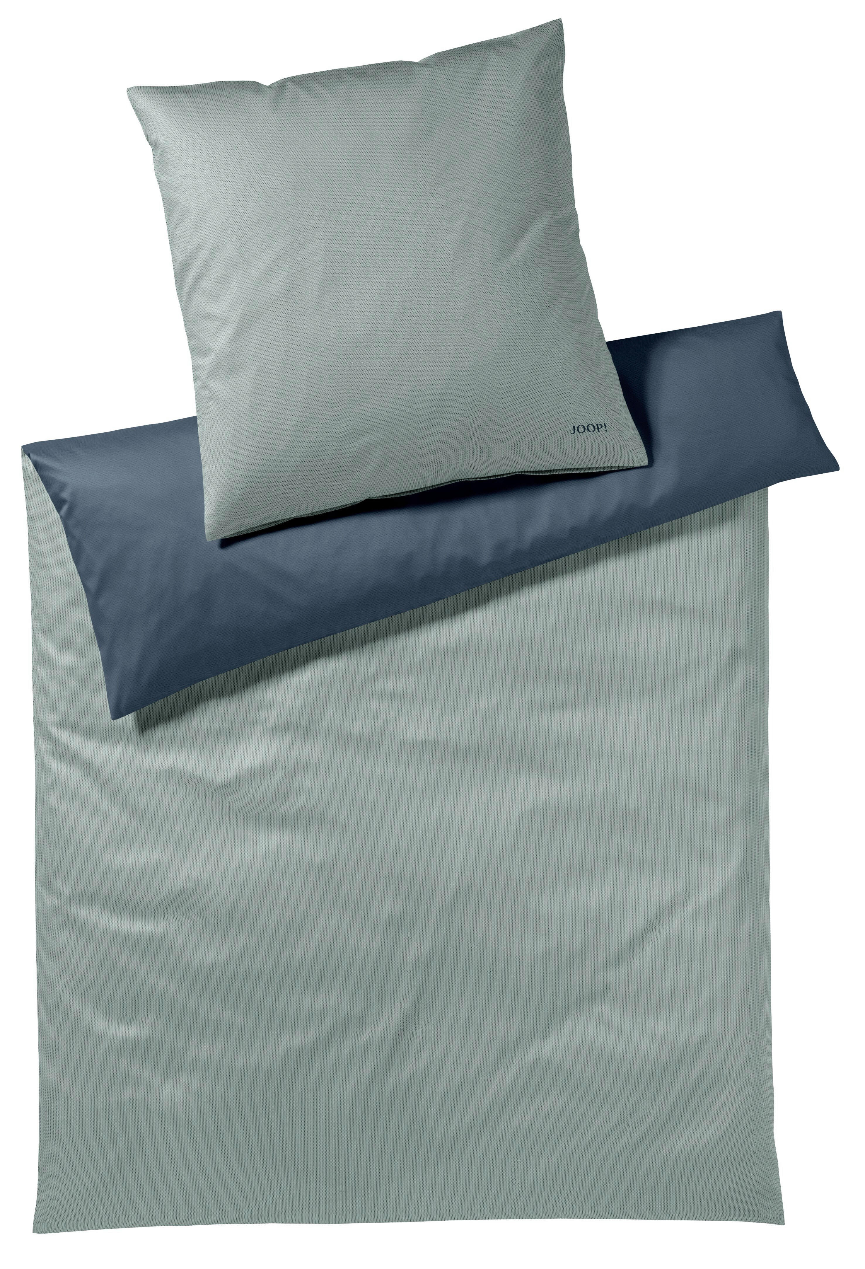 BETTWÄSCHESET Makosatin 160/210 cm  100 cm/65 cm  - Salbeigrün, Design, Textil (160/210cm) - Joop!