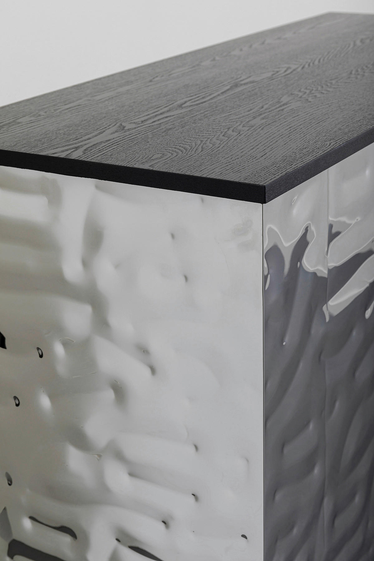 BAR Esche Grau, Eschefarben, Chromfarben  - Chromfarben/Eschefarben, Holz/Metall (120/105/48cm) - Kare-Design