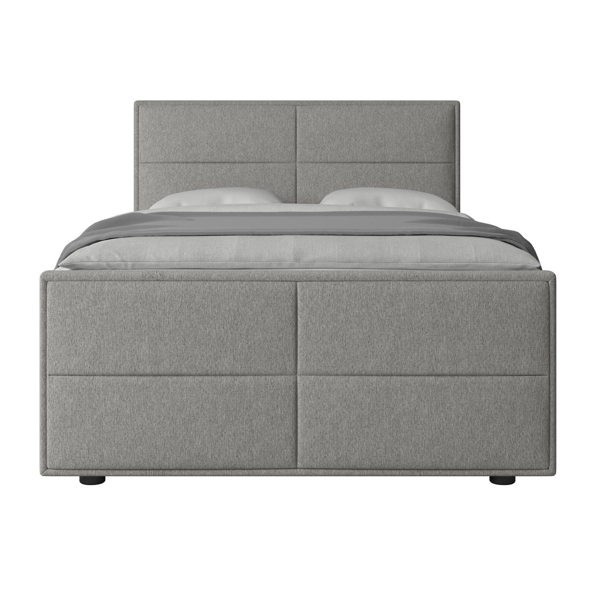 BOXSPRINGBETT 140/200 cm  in Silberfarben  - couleur argentée, Modern, textile/métal (140/200cm) - MID.YOU