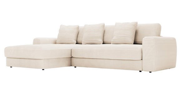 ECKSOFA Naturfarben Cord - Schwarz/Naturfarben, MODERN, Kunststoff/Textil (182/302cm) - Carryhome