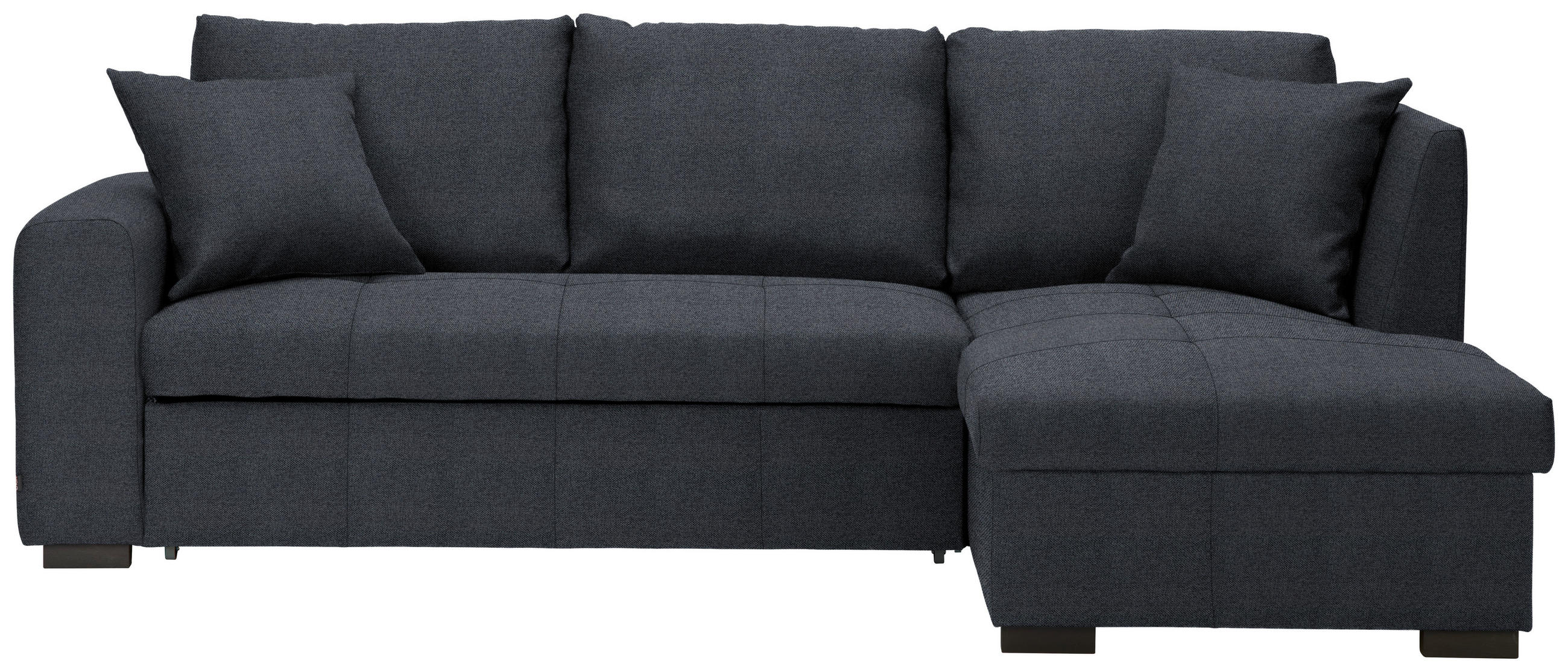 ECKSOFA inkl.Funktionen Dunkelgrau Webstoff - Dunkelgrau/Schwarz, Design, Kunststoff/Textil (238/158cm) - Xora