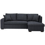 ECKSOFA in Webstoff Dunkelgrau  238/158 cm  - Dunkelgrau/Schwarz, Design, Kunststoff/Textil (238/158cm) - Xora