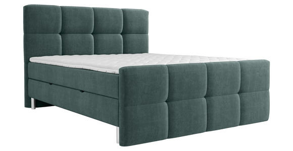 BOXBETT 140/200 cm  in Türkis  - Türkis/Chromfarben, MODERN, Holz/Holzwerkstoff (140/200cm) - Esposa