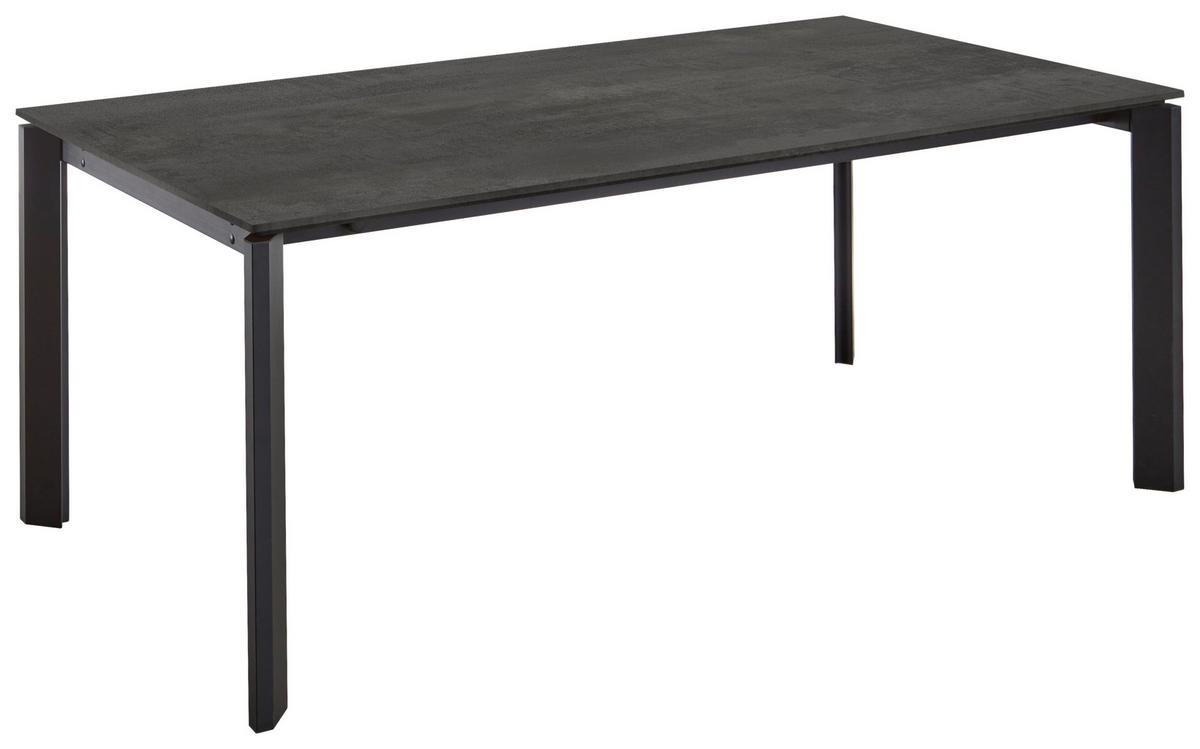 ESSTISCH rechteckig Schwarz  - Schwarz, Basics, Holzwerkstoff/Metall (200/95/76cm) - Celina Home