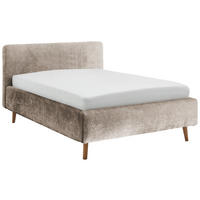 POLSTERBETT 140/200 cm, inkl.  in Beige  - Eichefarben/Beige, Design, Holz/Textil (140/200cm) - Xora