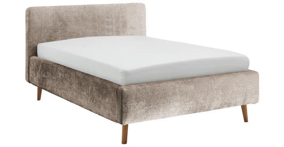 POLSTERBETT Beige 140/200 cm  - Eichefarben/Beige, Design, Holz/Textil (140/200cm) - Xora