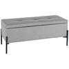 GARDEROBENBANK - Hellgrau/Schwarz, Design, Textil/Metall (95/41.5/37cm) - MID.YOU