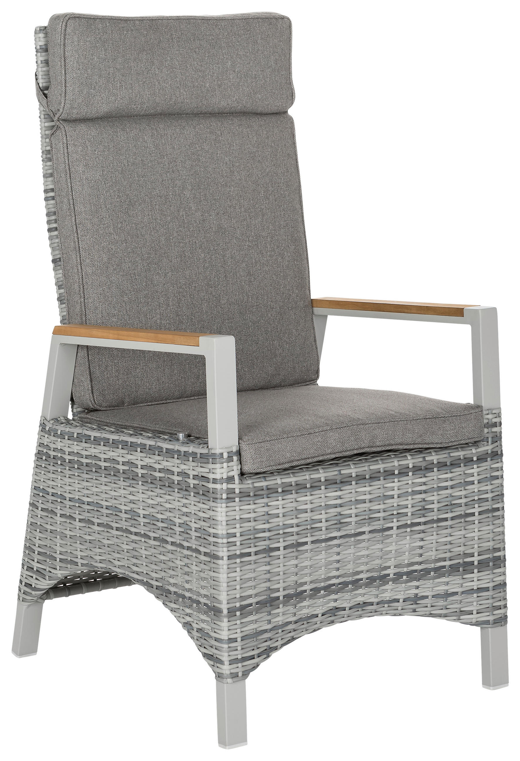 GARTENSESSEL - Hellgrau/Weiß, LIFESTYLE, Holz/Kunststoff (58/109/66cm) - Amatio