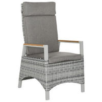 GARTENSESSEL - Hellgrau/Weiß, LIFESTYLE, Holz/Kunststoff (58/109/66cm) - Amatio