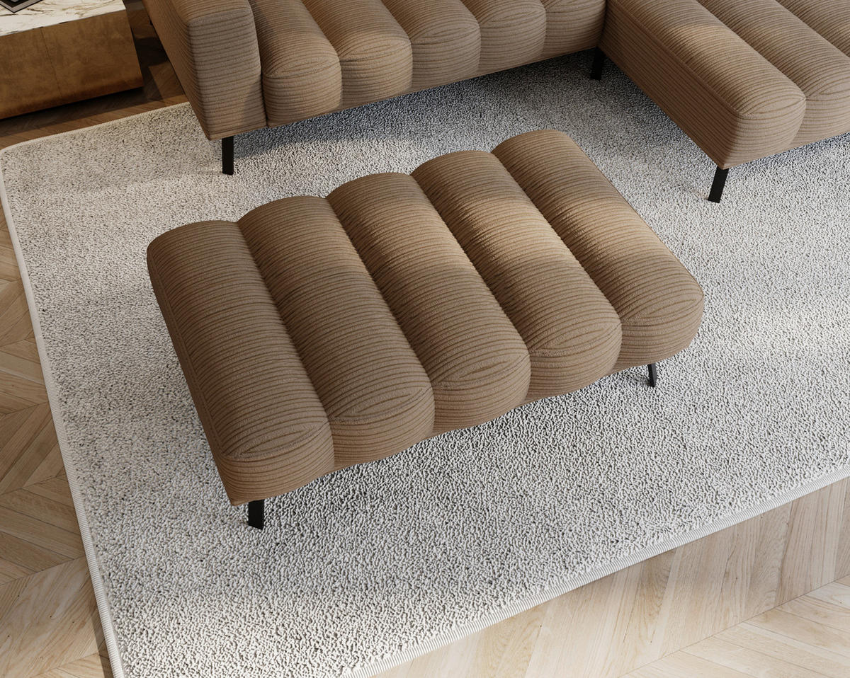 HOCKER Batyline®, Cord Braun  - Schwarz/Braun, Design, Textil/Metall (131/49/77cm) - Lomoco