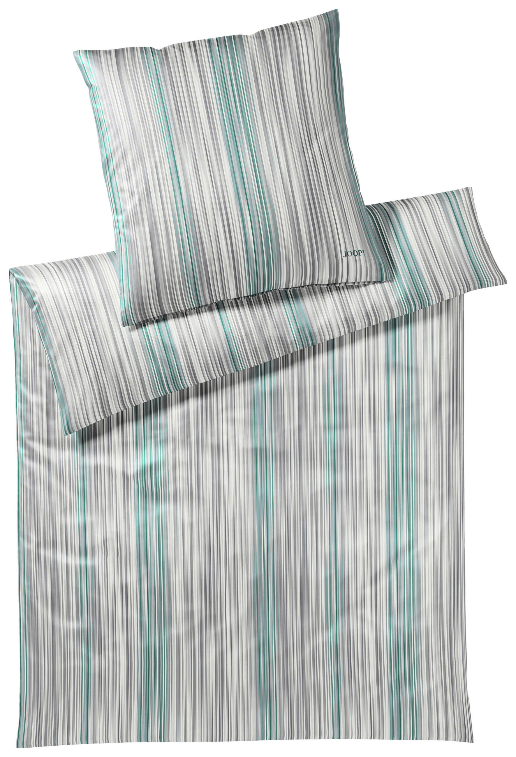 BETTWÄSCHE Pinstripe Makosatin 200/200 cm  - Silberfarben/Grau, Trend, Naturmaterialien/Textil (200/200cm) - Joop!