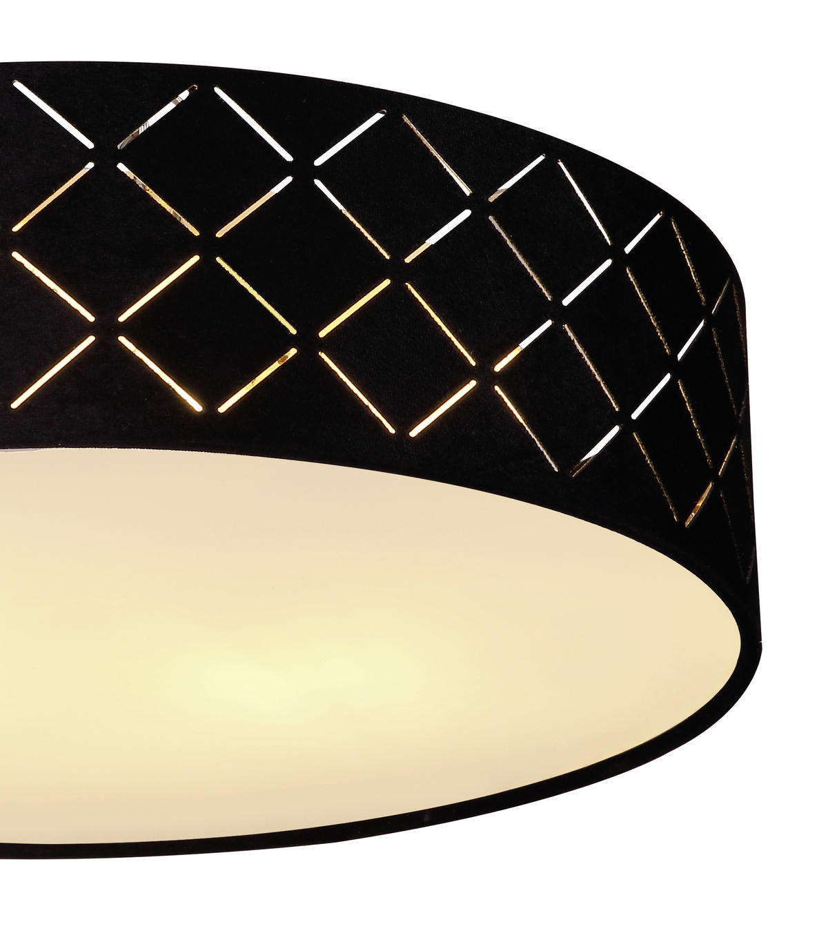 DECKENLEUCHTE VARIOS 38/10 cm   - Goldfarben/Schwarz, Design, Kunststoff/Textil (38/10cm) - Globo