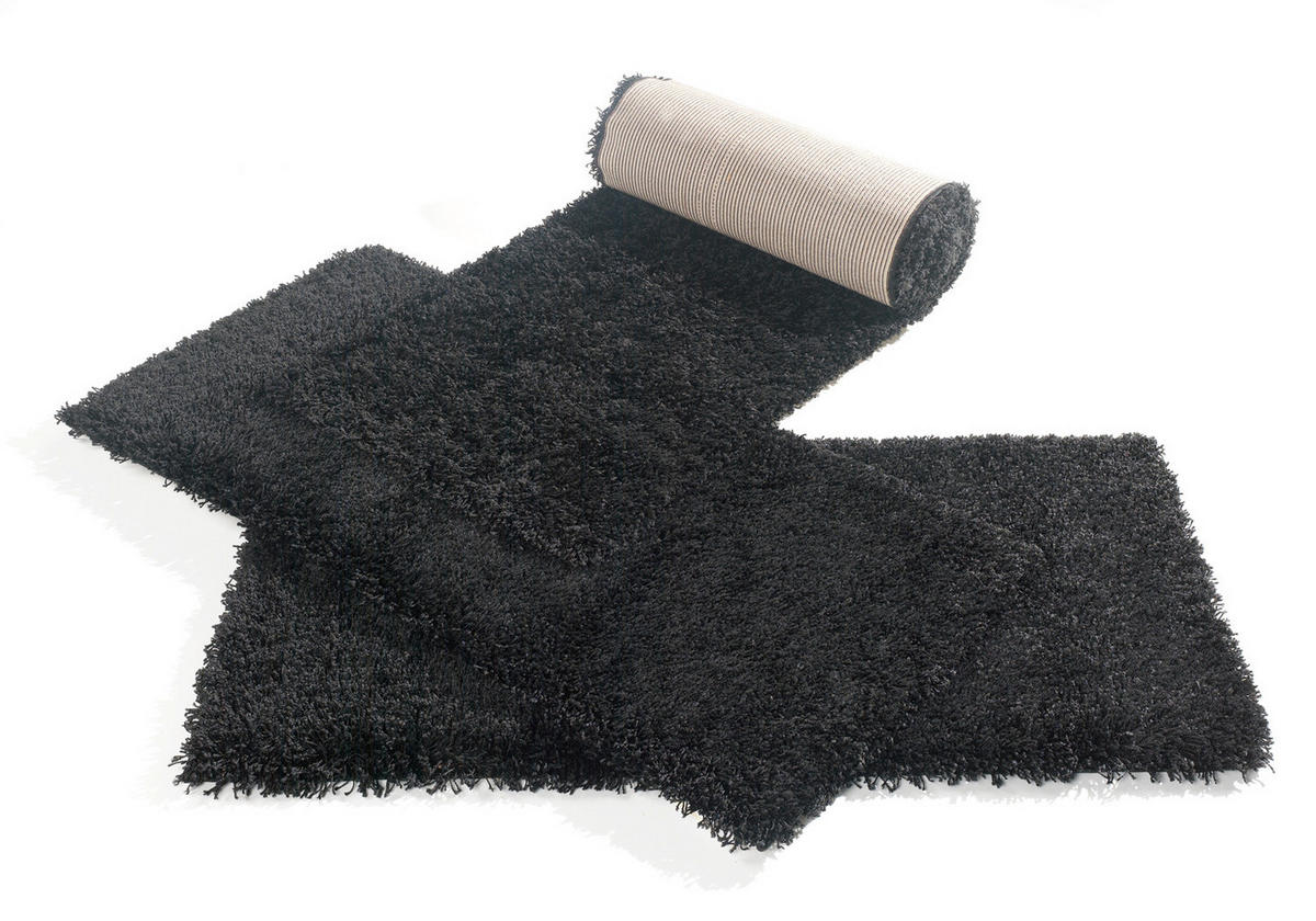HOCHFLORTEPPICH 200/200 cm Fashion Shaggy Schwarz  - Schwarz, Basics, Textil (200/200cm) - Novel