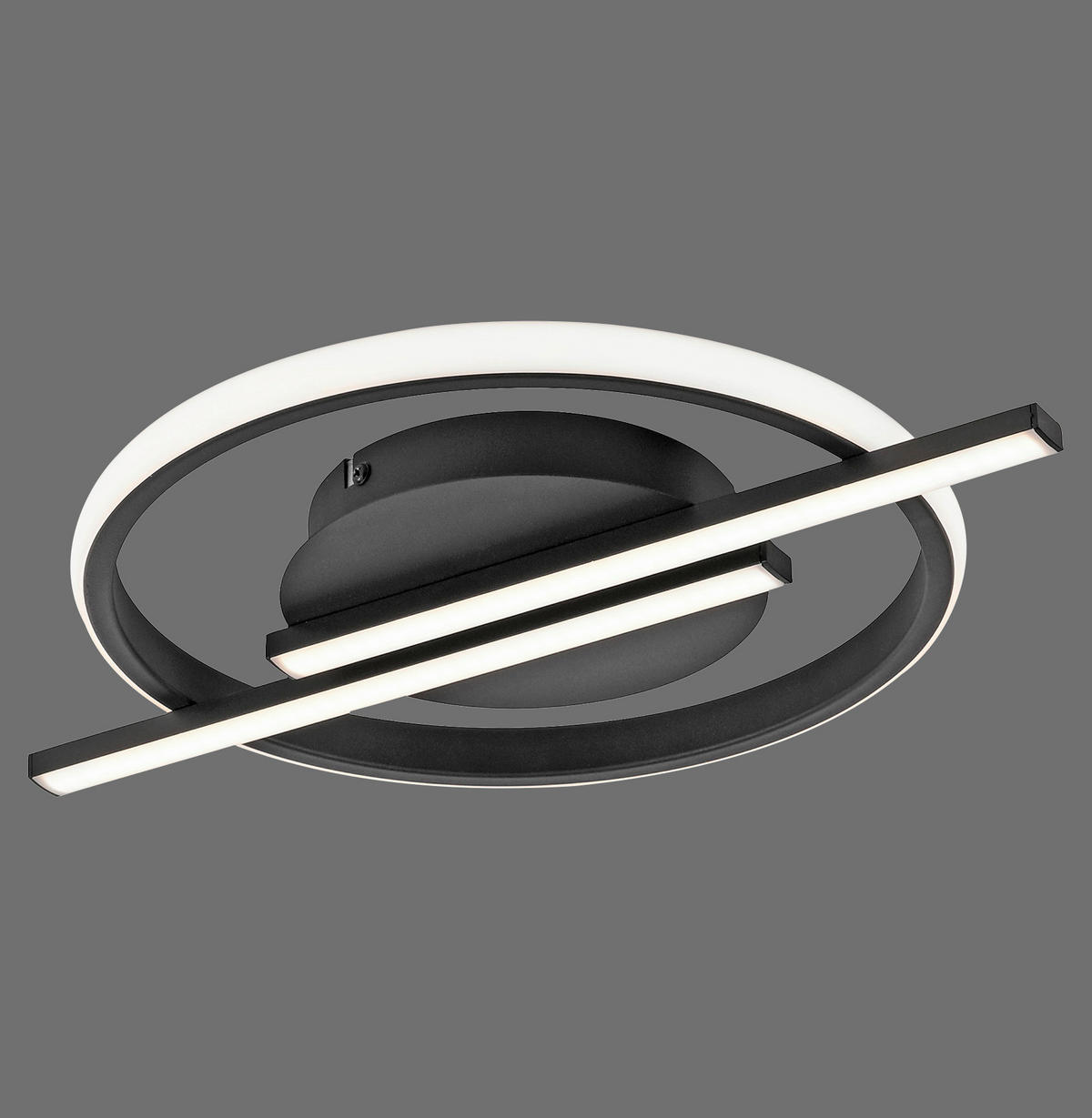 LED PLAFONJERA - crna, Dizajnerski, metal/plastika (42,5/31/4,5cm)