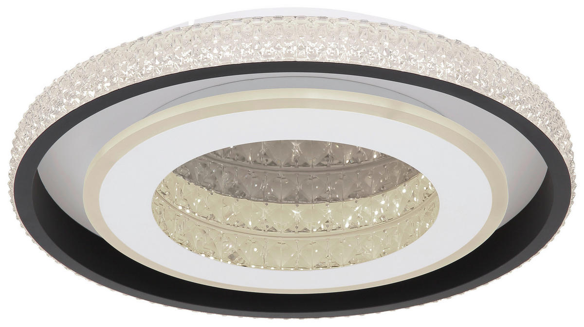 DECKENLEUCHTE 50/8 cm   - Klar/Opal, Basics, Kunststoff/Metall (50/8cm) - Globo