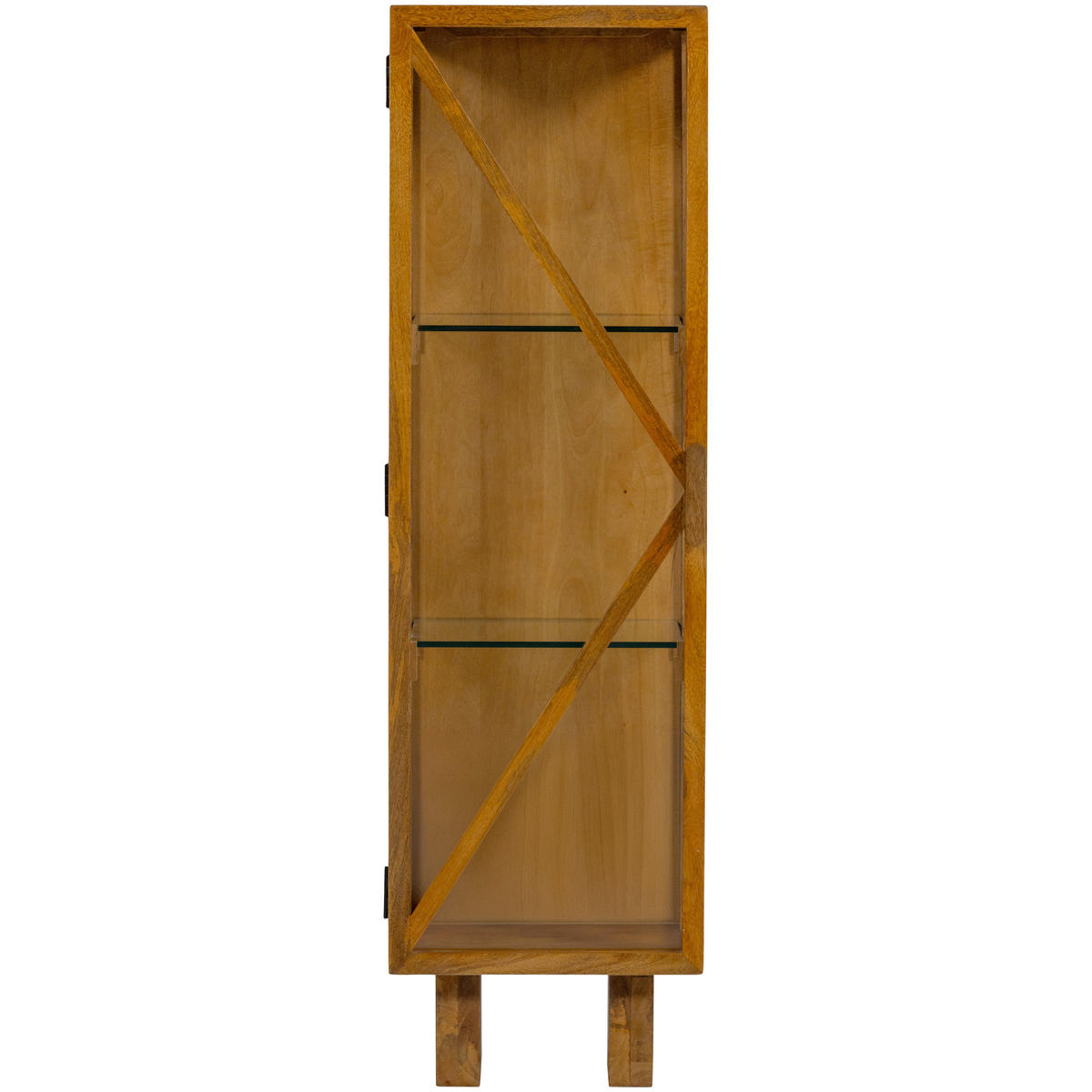 VITRINE Kella in vollmassiv Mangoholz Naturfarben  - Naturfarben, Design, Glas/Holz (40/137/39cm) - Livetastic