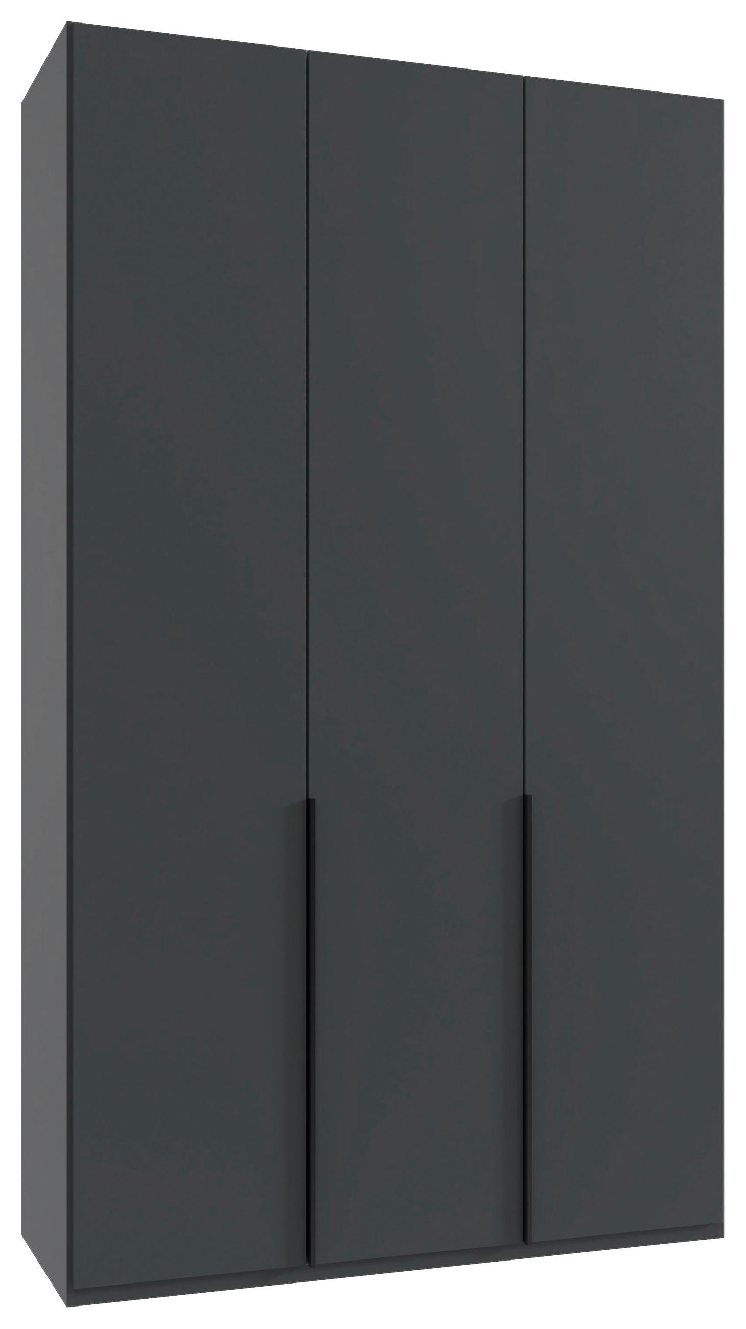 GARDEROB MED GÅNGJÄRN 135/236/58 cm 3-dörrar - grafitfärgad/svart, Modern, metall/trämaterial (135/236/58cm) - MID.YOU