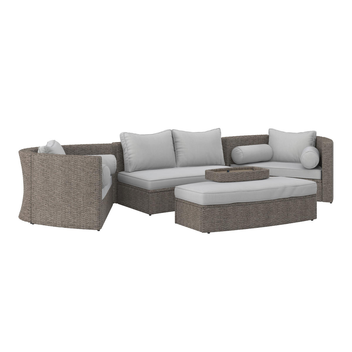 LOUNGEGARNITUR    - Grau, Konventionell, Kunststoff/Textil - Ambia Garden