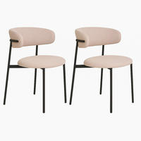 STOLSET 2 styck bouclé  - sandfärgad/svart, Modern, metall/textil (55/79.5/59cm) - MID.YOU