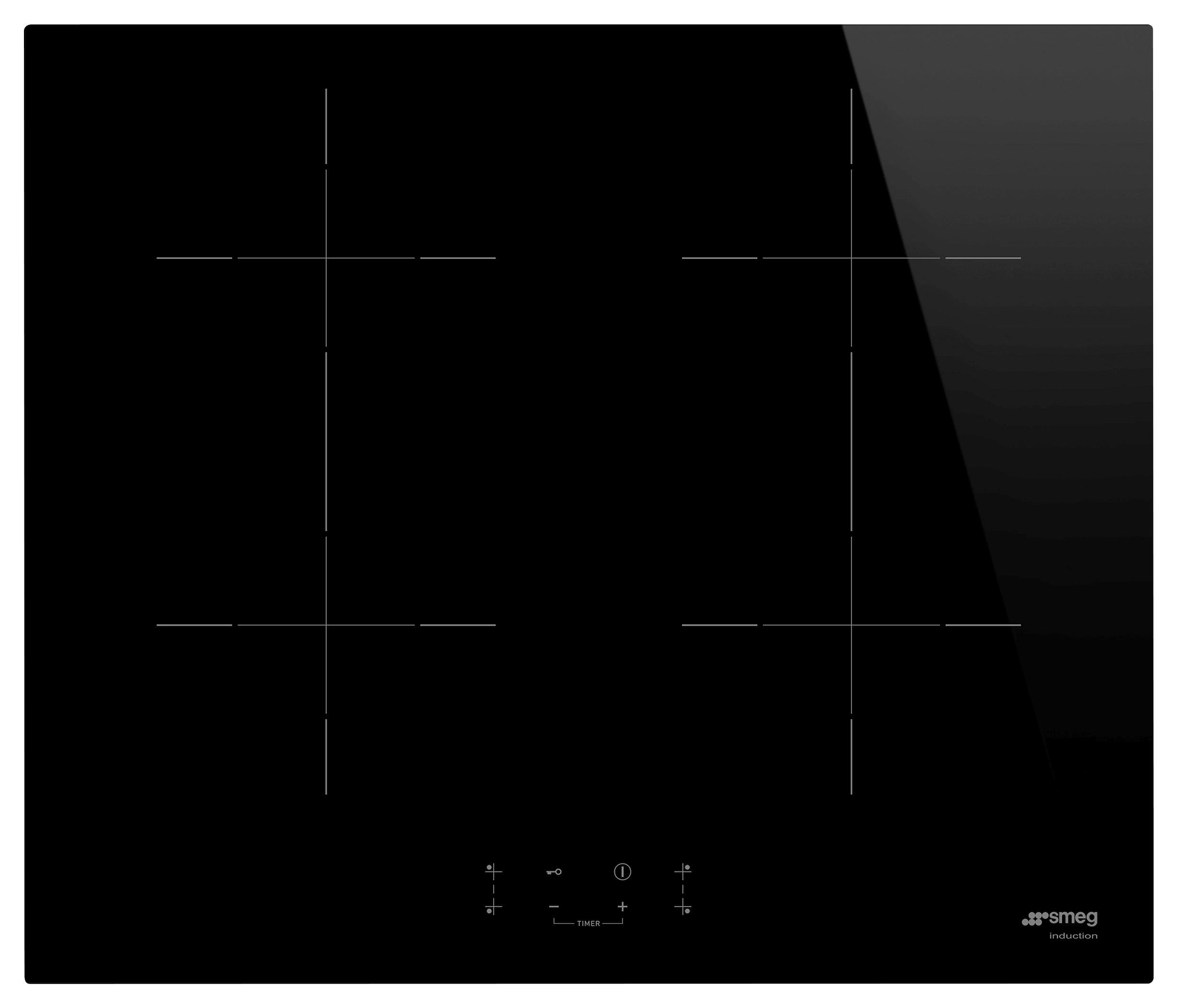 Smeg Induktionskochfeld Schwarz 60x5.15x51.5 cm