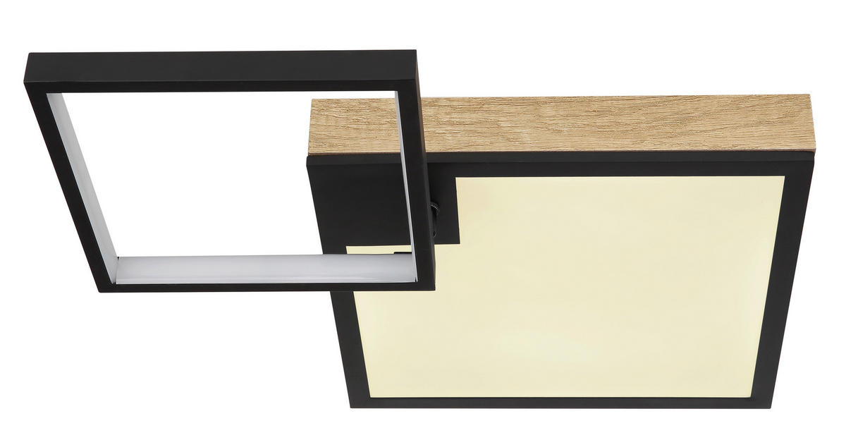LED-DECKENLEUCHTE 21 W    60/41/10 cm  - Dunkelbraun/Opal, Natur, Holzwerkstoff/Kunststoff (60/41/10cm) - Globo