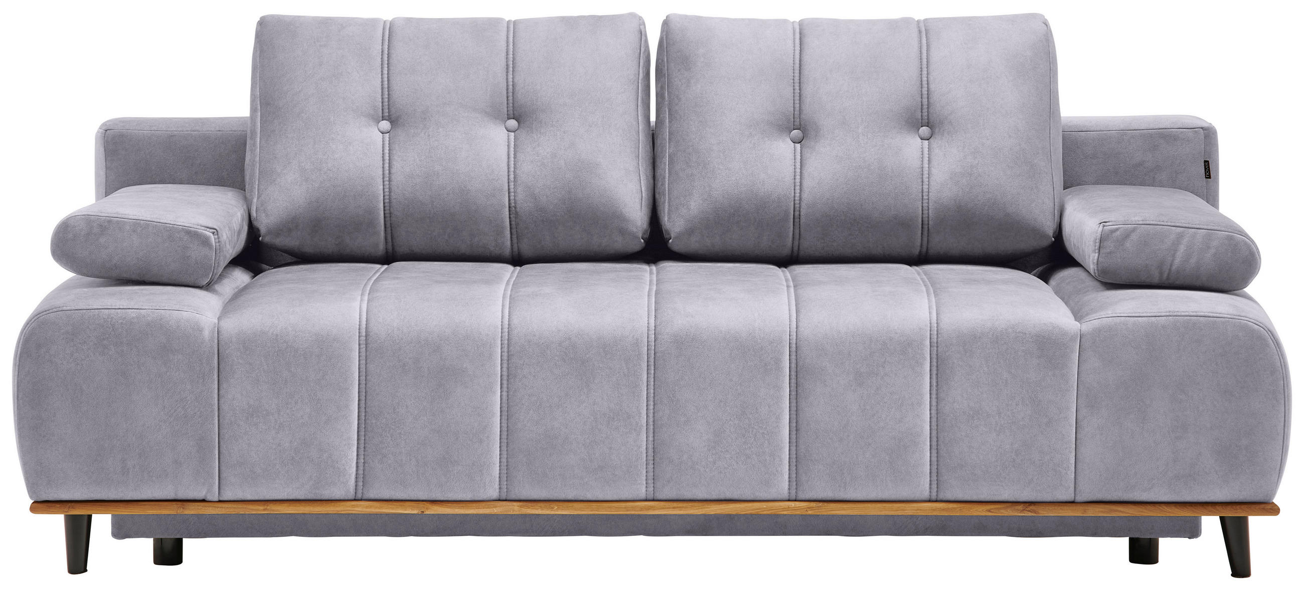 SCHLAFSOFA Clive  mit Stoffauswahl, Rücken echt Webstoff Silberfarben  - Silberfarben/Schwarz, Design, Holz/Textil (206/77-87/102cm) - Novel