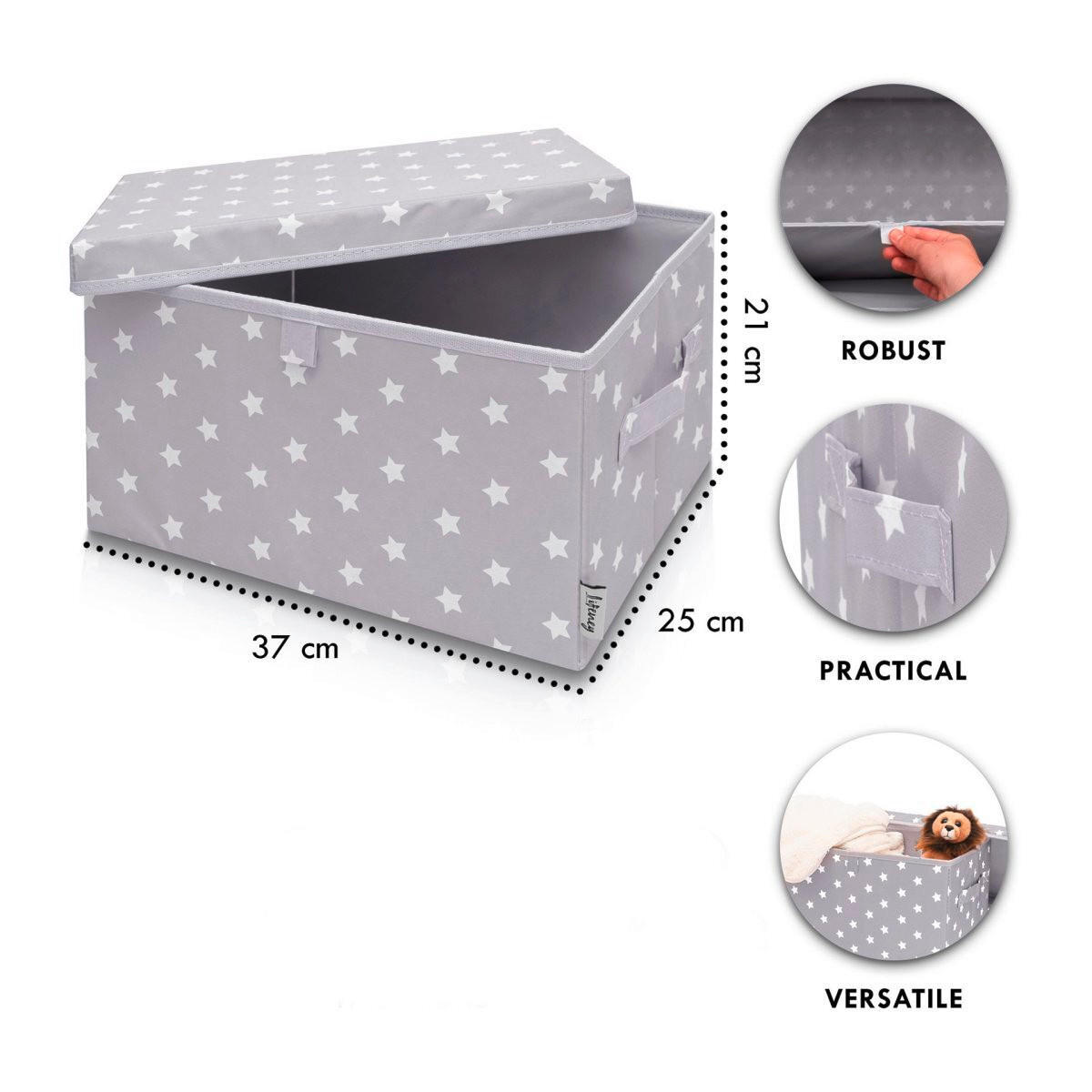 AUFBEWAHRUNGSBOXEN-SET  - Hellgrau, Basics, Kunststoff (37/25/21cm) - Lifeney