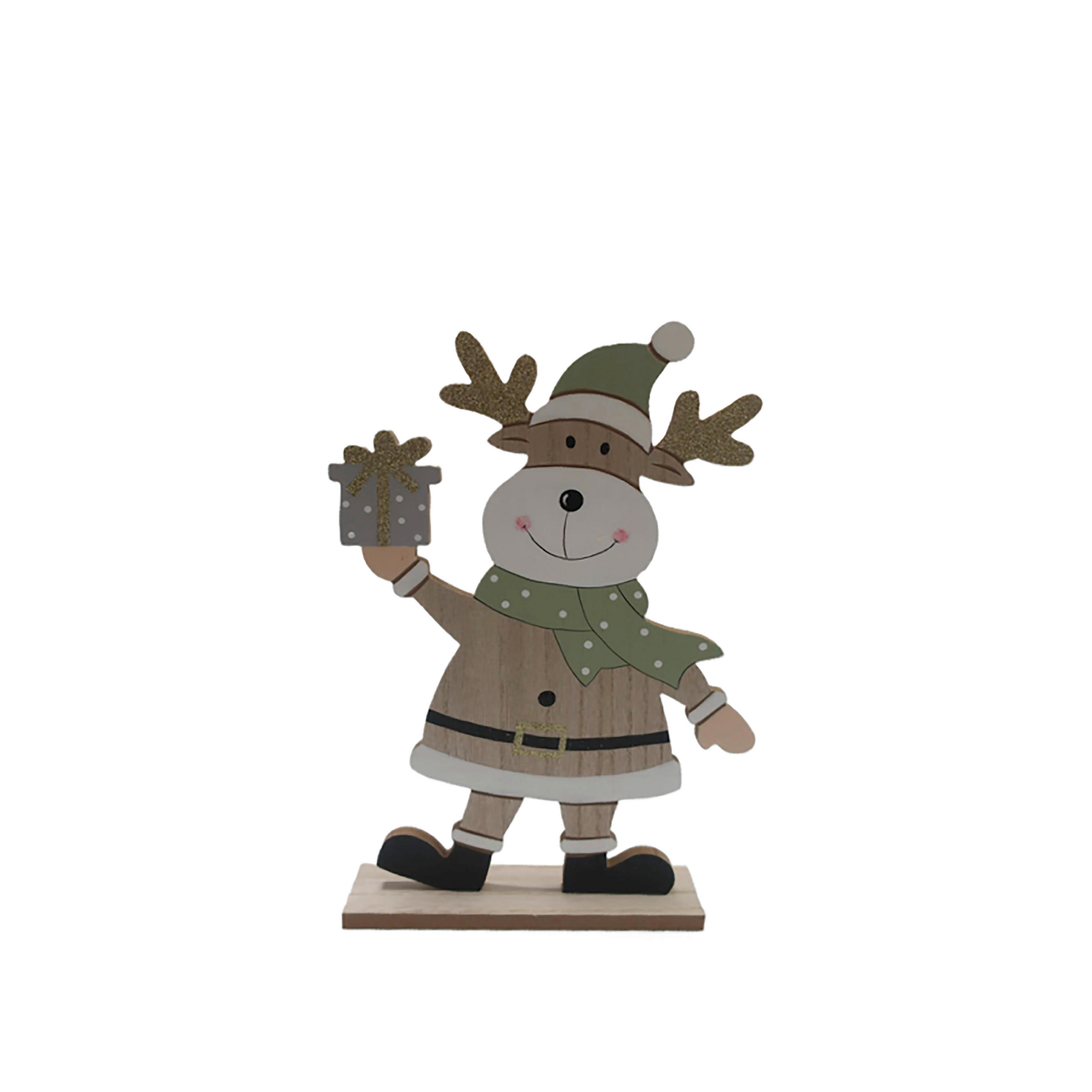 DEKOR RÉNSZARVAS - natúr színű/fekete, Lifestyle, faalapú anyag (20,5/31/5cm) - X-Mas