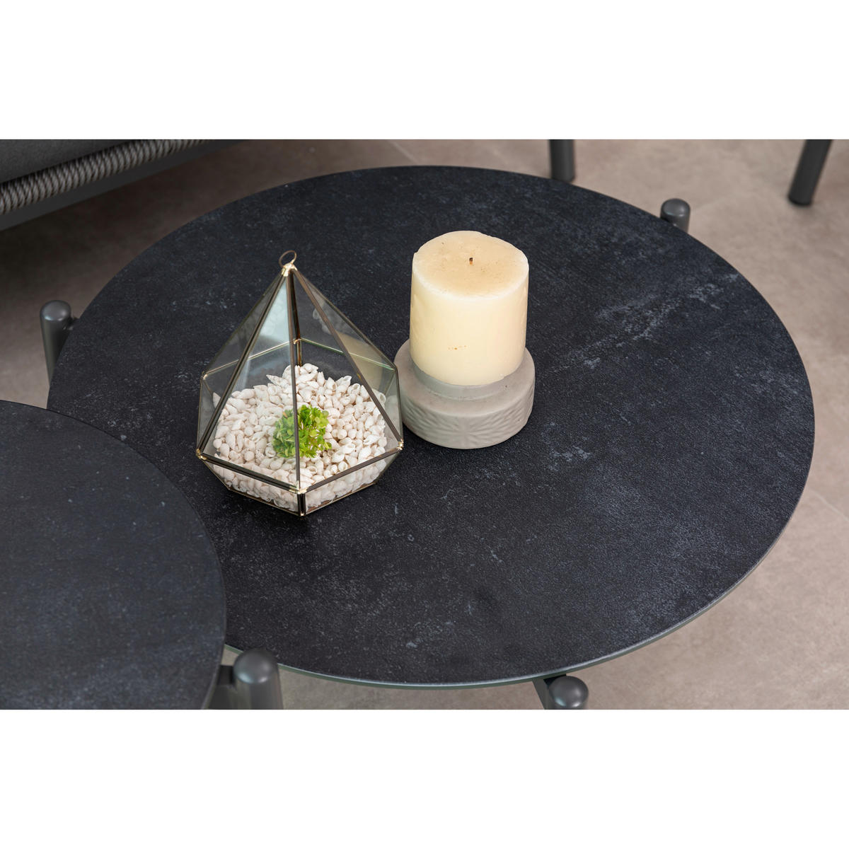 GARTENSET 5-teilig Aluminium 5-teilig  - Anthrazit, MODERN, Glas/Kunststoff - Gardenson