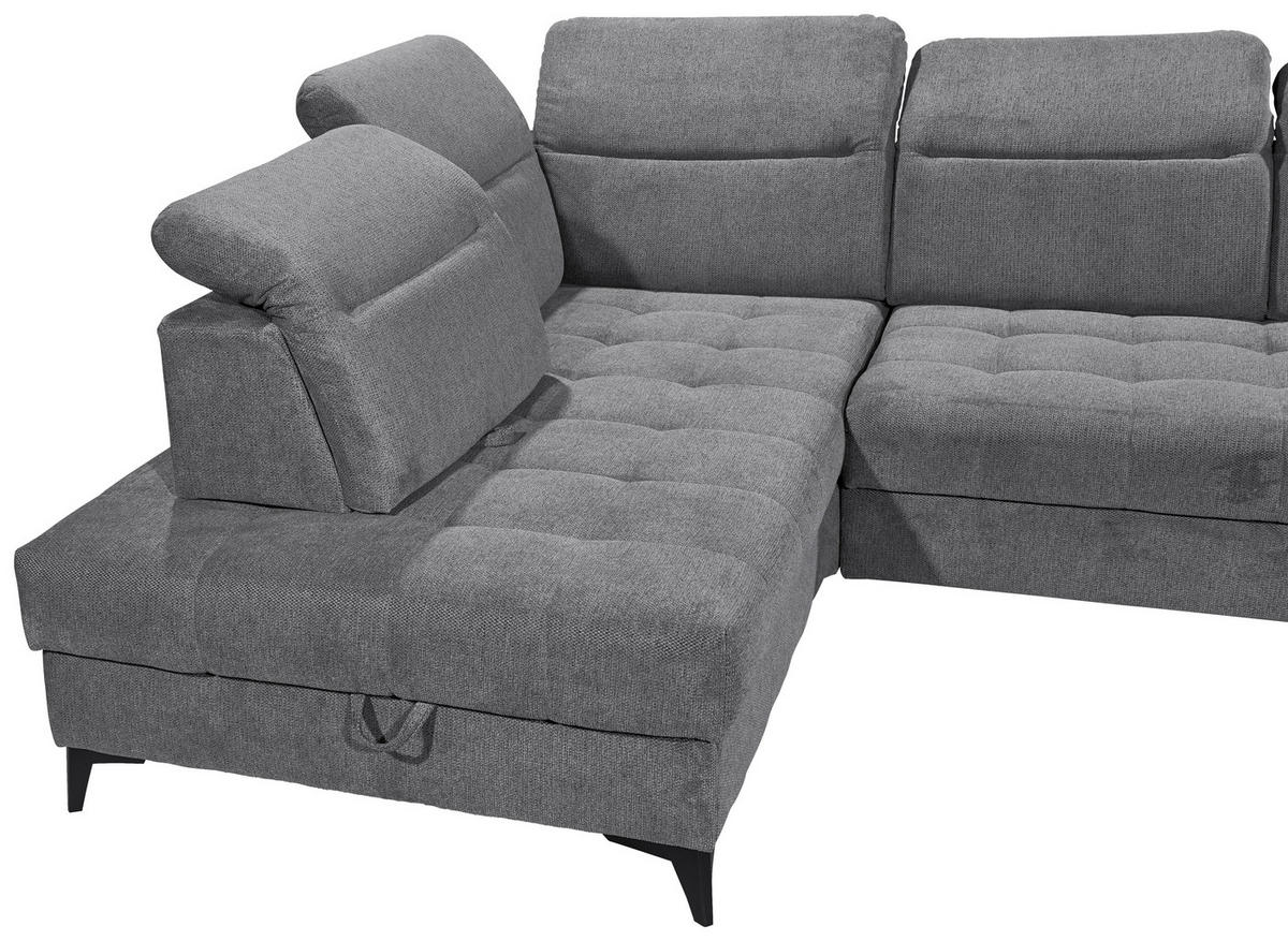 ECKSOFA in Webstoff Anthrazit  - Anthrazit/Schwarz, Konventionell, Kunststoff/Textil (200/282cm) - MID.YOU