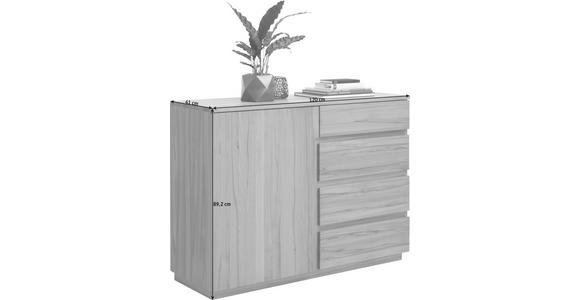 KOMMODE Kernbuche teilmassiv Buchefarben - Buchefarben, KONVENTIONELL, Holz/Holzwerkstoff (120/89,2/41cm) - Linea Natura