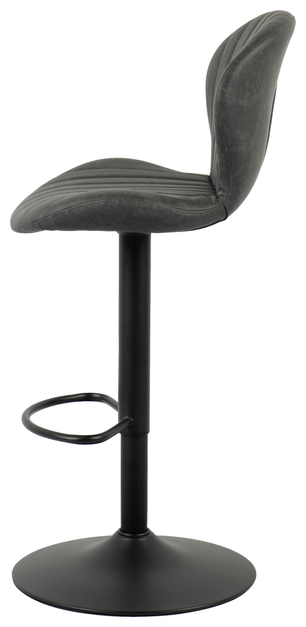 BARHOCKER Metall, Textil Dunkelgrau  - Dunkelgrau/Schwarz, Modern, Textil/Metall (45,5/95-116/50,5cm) - MID.YOU